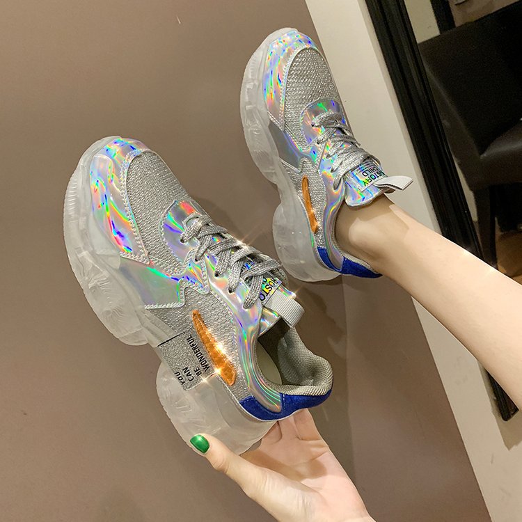 Colorful crystal platform jelly sports shoes