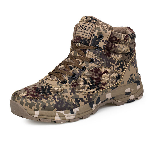 Tactical boots in pixel camouflage